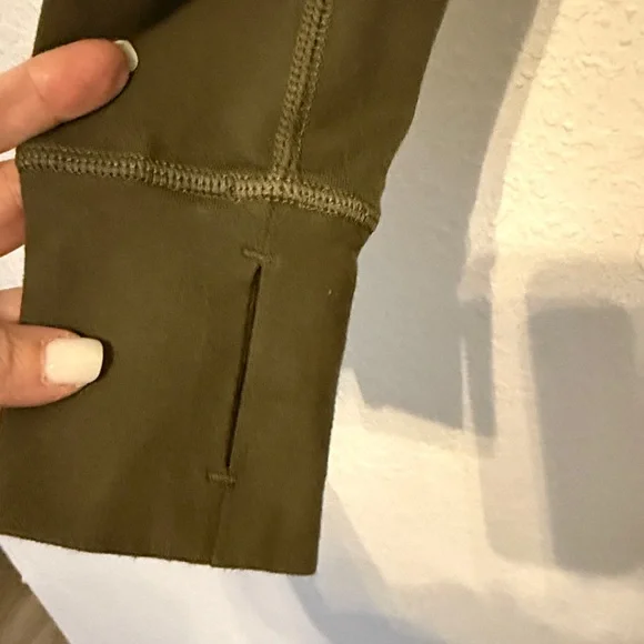 Perfect PACT Full Zip Jacket Sweatshirt Olive Green Organic Cotton - Picture 6 of 8